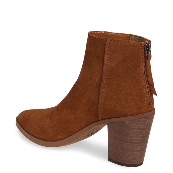 NEW BP. Heath bootie cognac suede size 10M pointed toe 3.25” heel zip closure - Picture 3 of 7